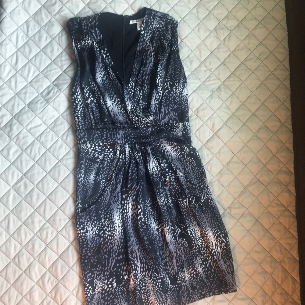 Kenneth Cole Black and White  Silk Dress